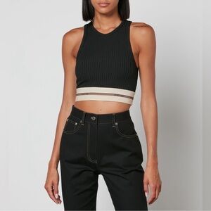 Helmut Lang Black Ribbed Crop Top